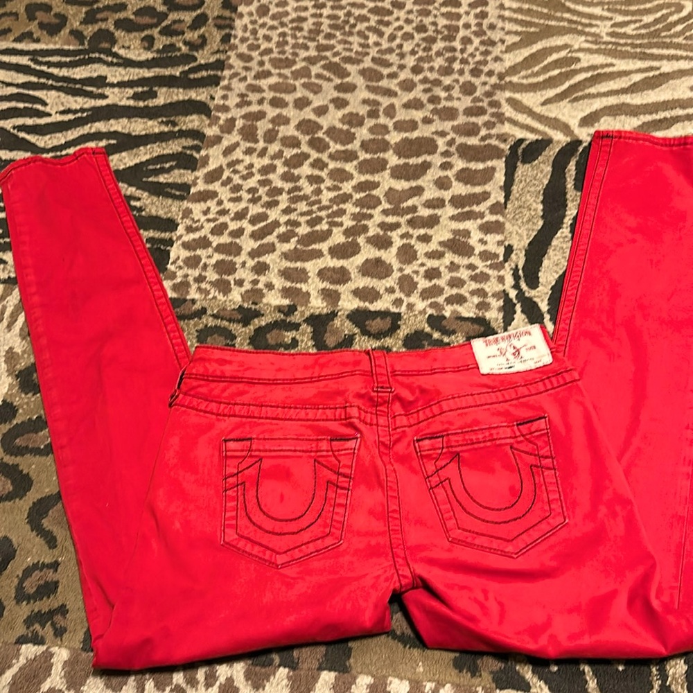 True Religion womens jeans, red, size 29.